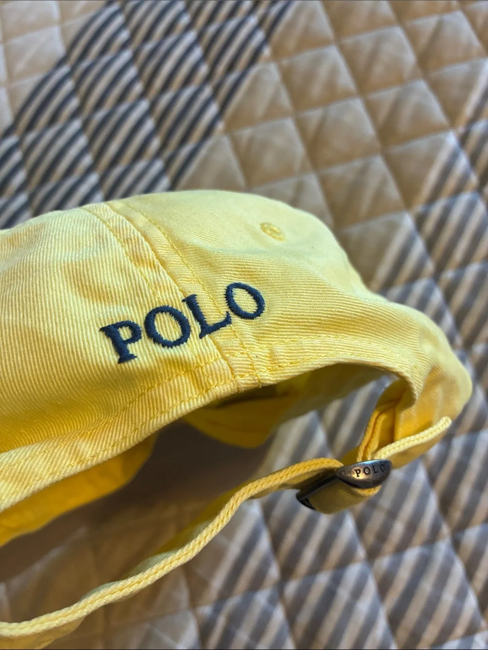 Polo by Ralph Lauren Yellow Ball Cap with Navy Pony adjustable hat
